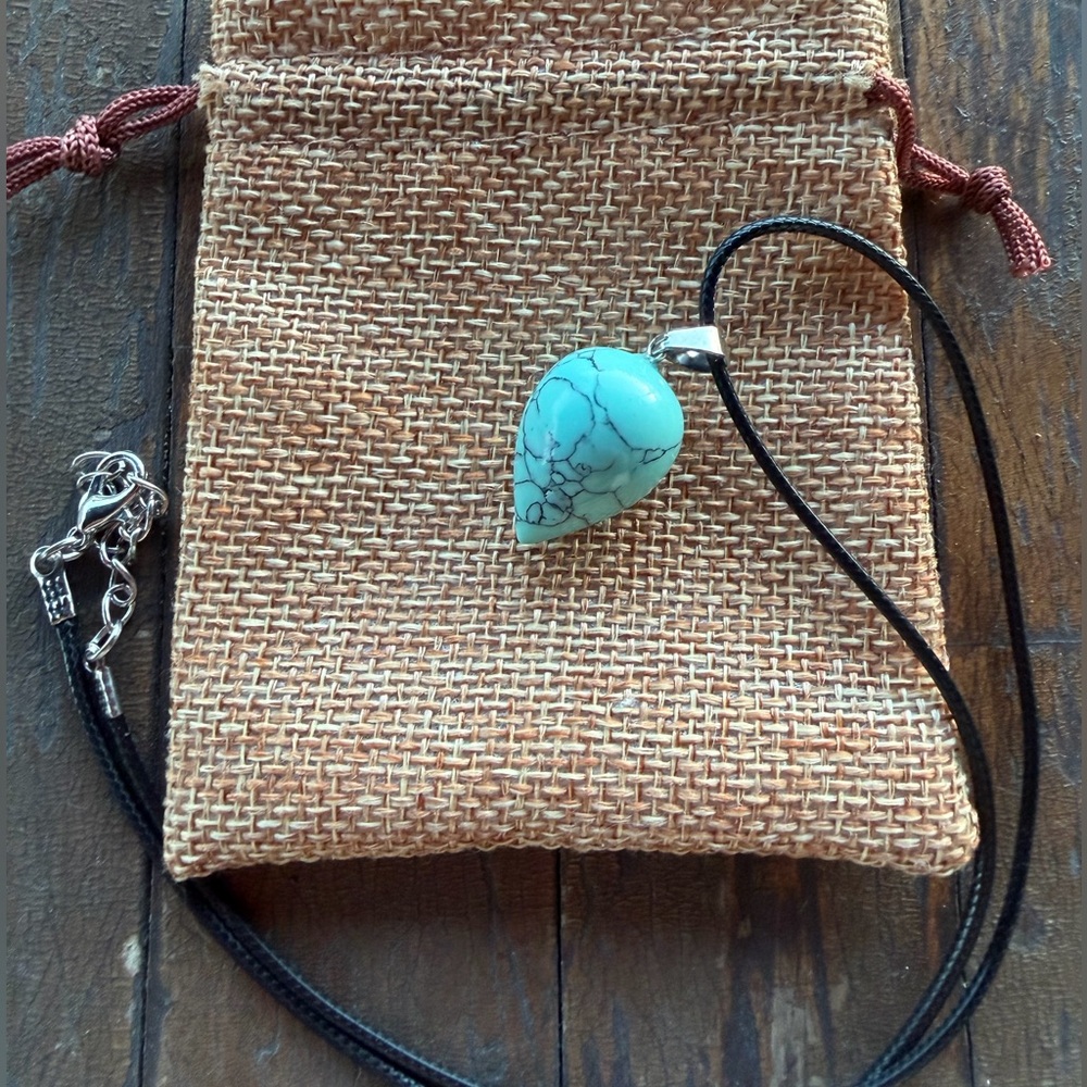 Blue Howlite Necklace | Imitation Turquoise | Boho Jewelry | Crystal Necklace